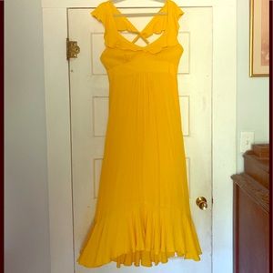 Anthropologie yellow Larke dress sz10 NWT
